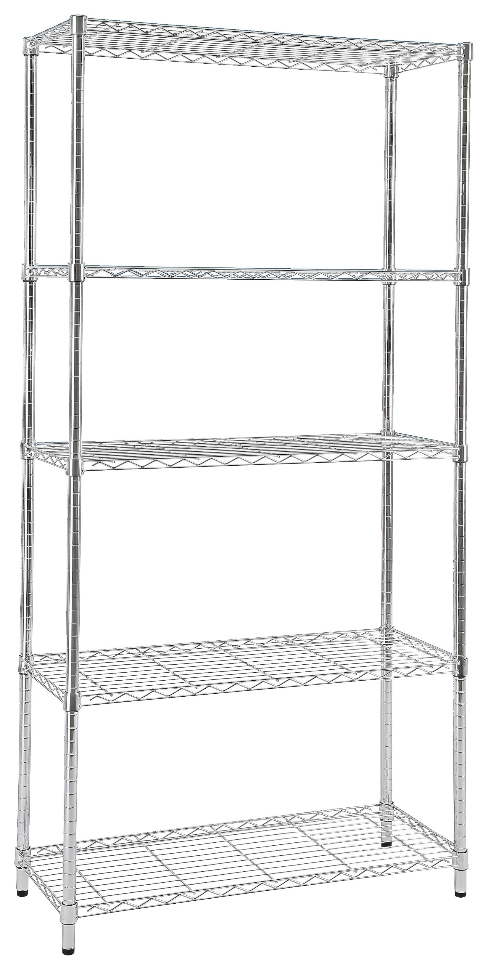 Regal m. 5 Einlegeböden Meran 2 B: 91 cm Chromfarben