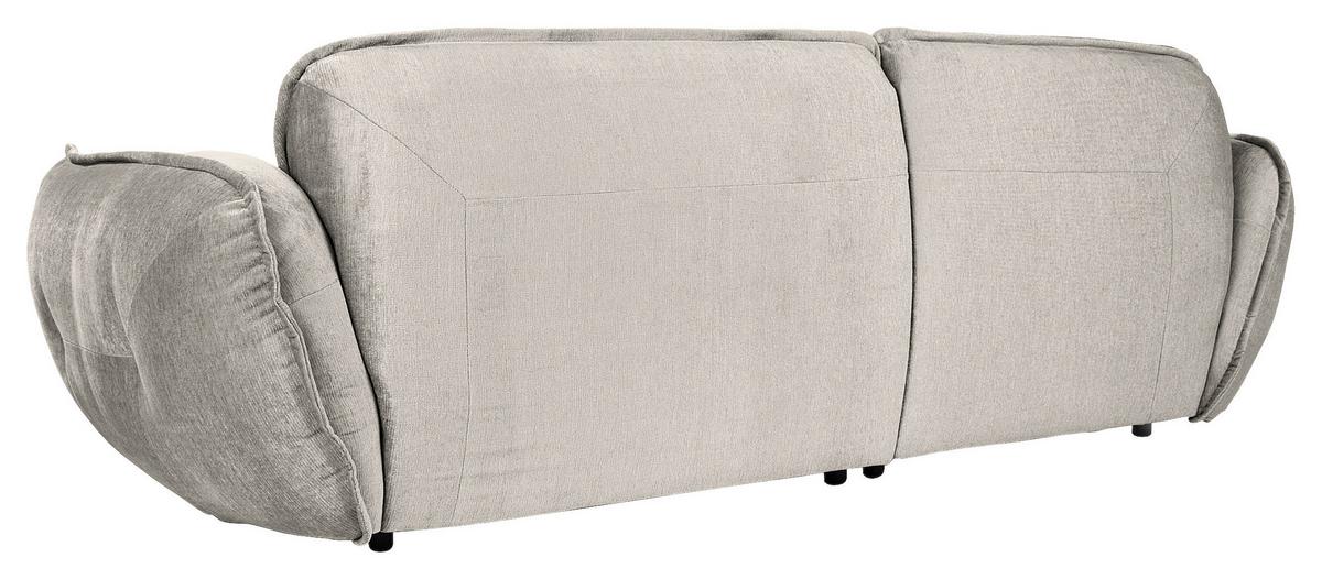 Ecksofa Fluffy Silberfarben S: 269x184 Cm - Silberfarben/Schwarz, MODERN, Textil (269/184cm) - Trendmanufaktur
