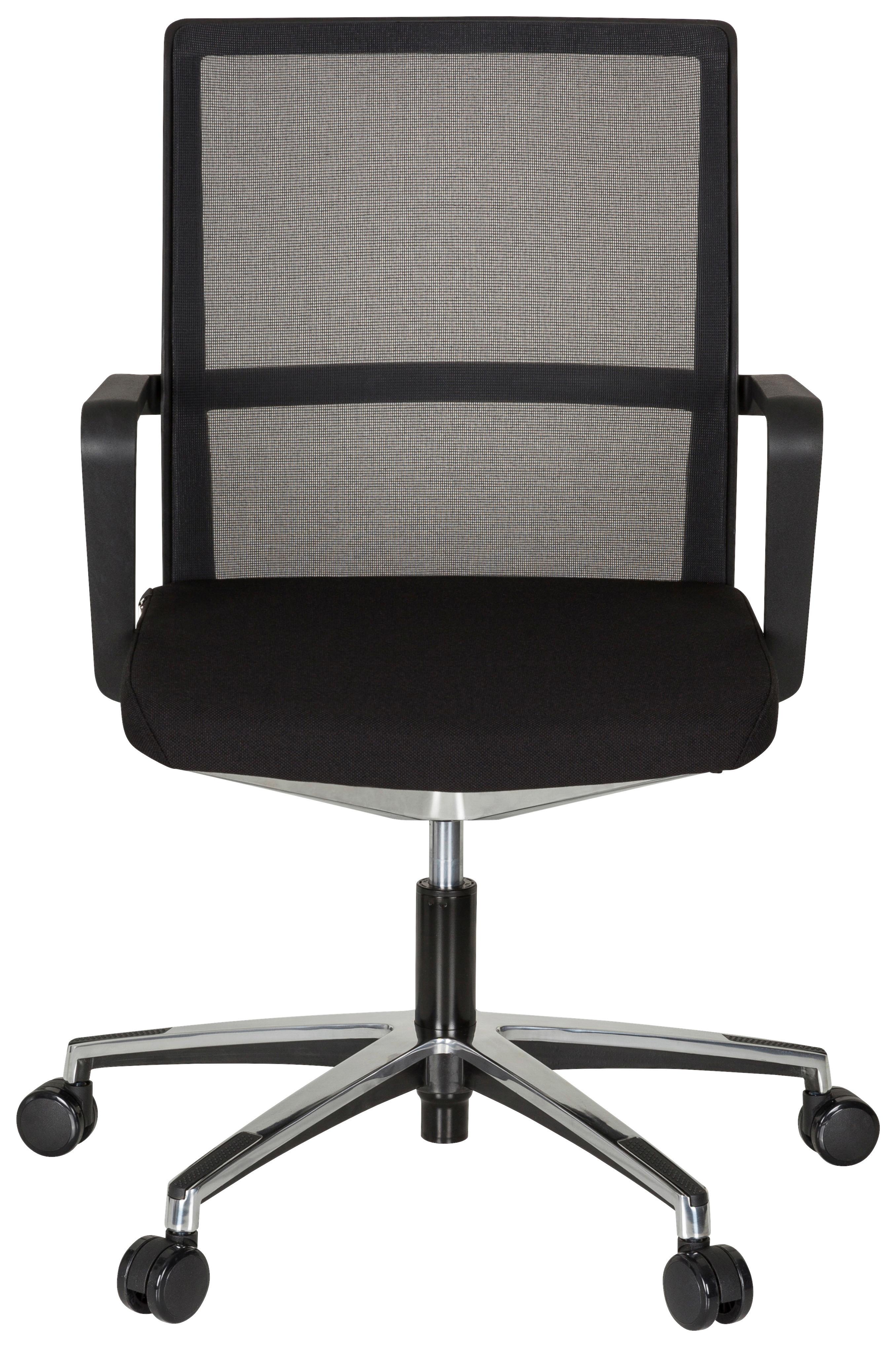 Drehstuhl Move-Tec Net 3D höhenverstellbar Schwarz - Alufarben/Schwarz, MODERN, Kunststoff/Textil (57/105/55cm) - MID.YOU
