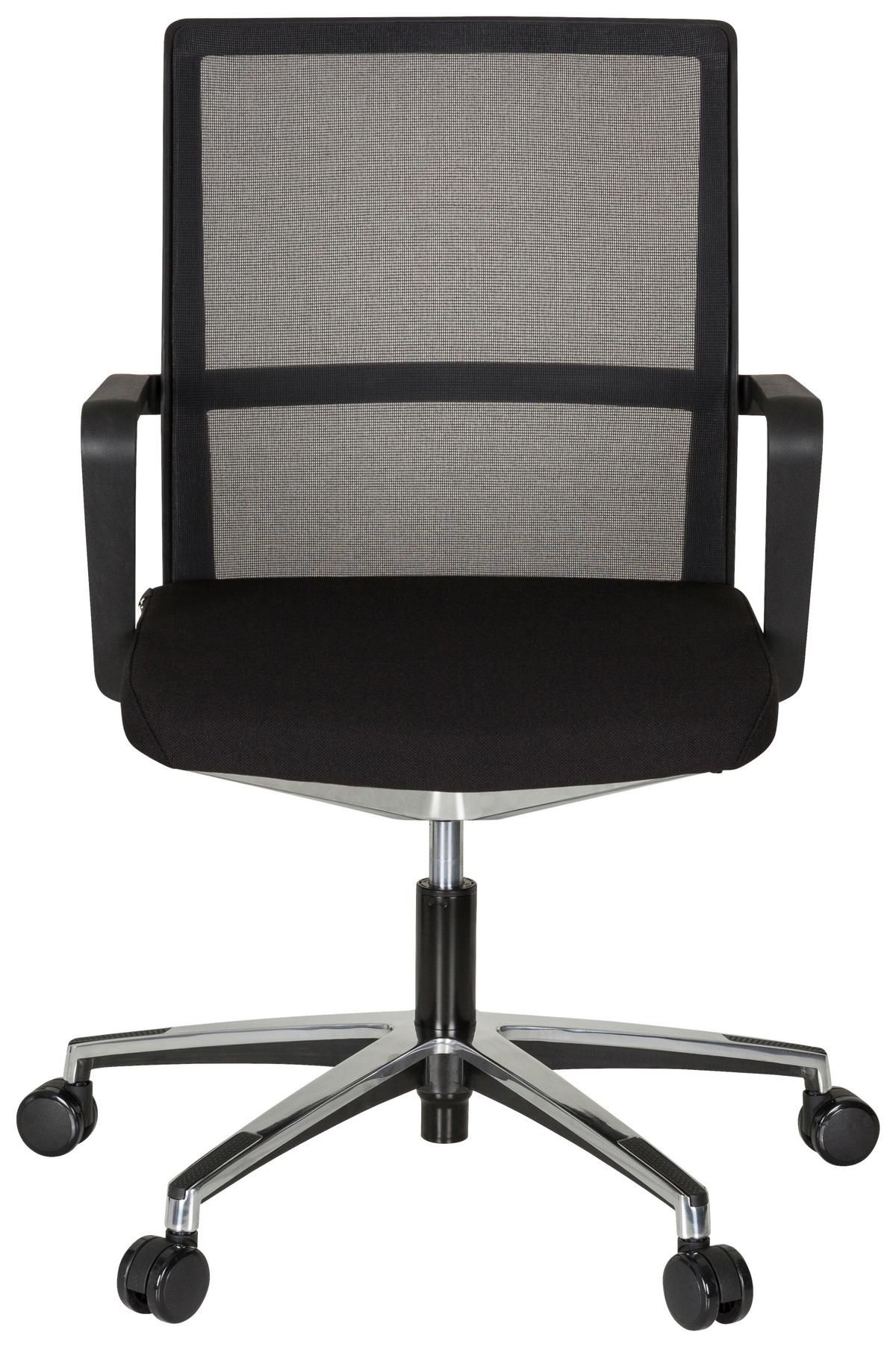 Drehstuhl Move-tec Net 3d Höhenverstellbar Schwarz - Alufarben/Schwarz, MODERN, Kunststoff/Textil (57/105/55cm) - MID.YOU