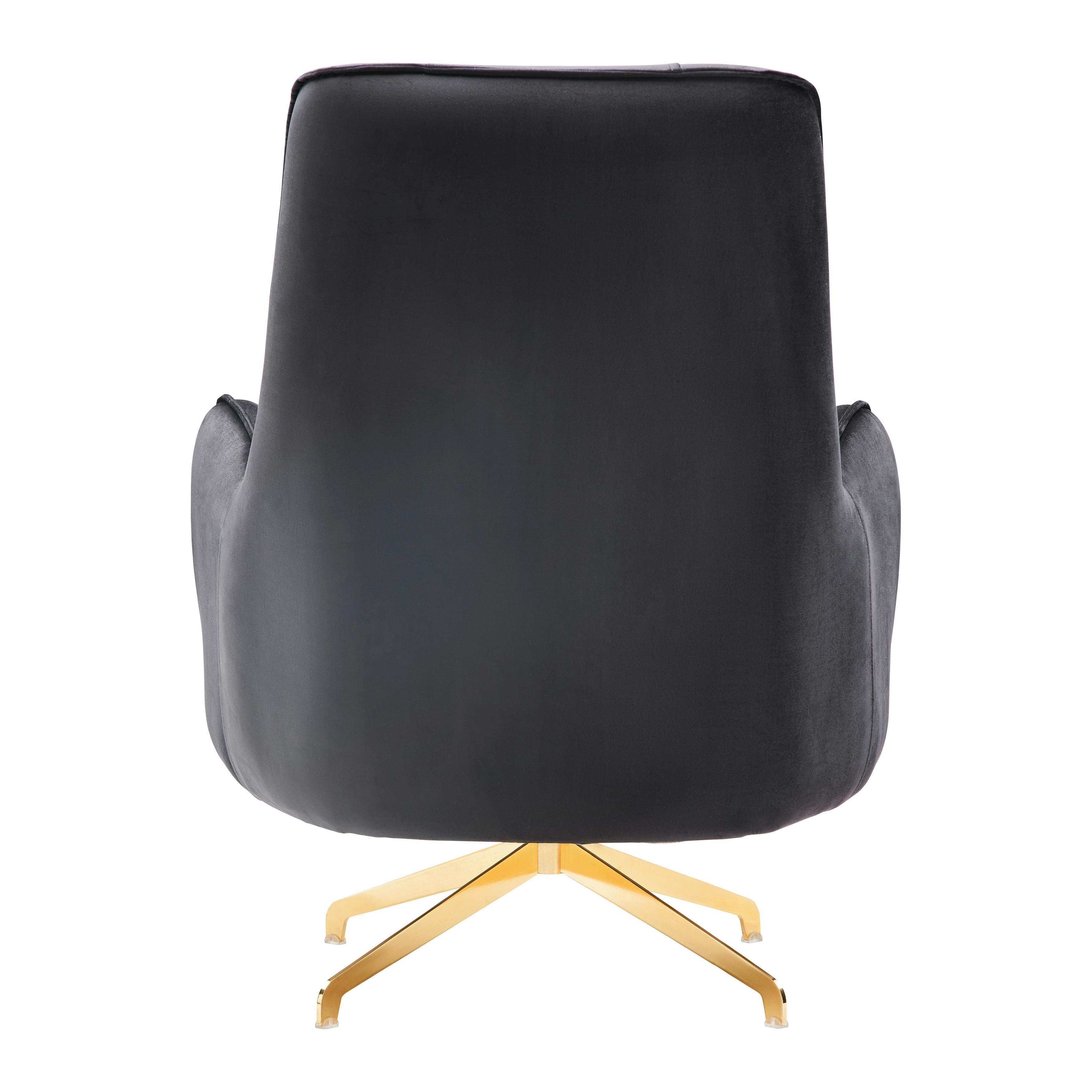 Kreslo AILE, čierny zamat, 1x vankúš - čierna, Lifestyle, kov/textil (80/100/85cm) - Mömax