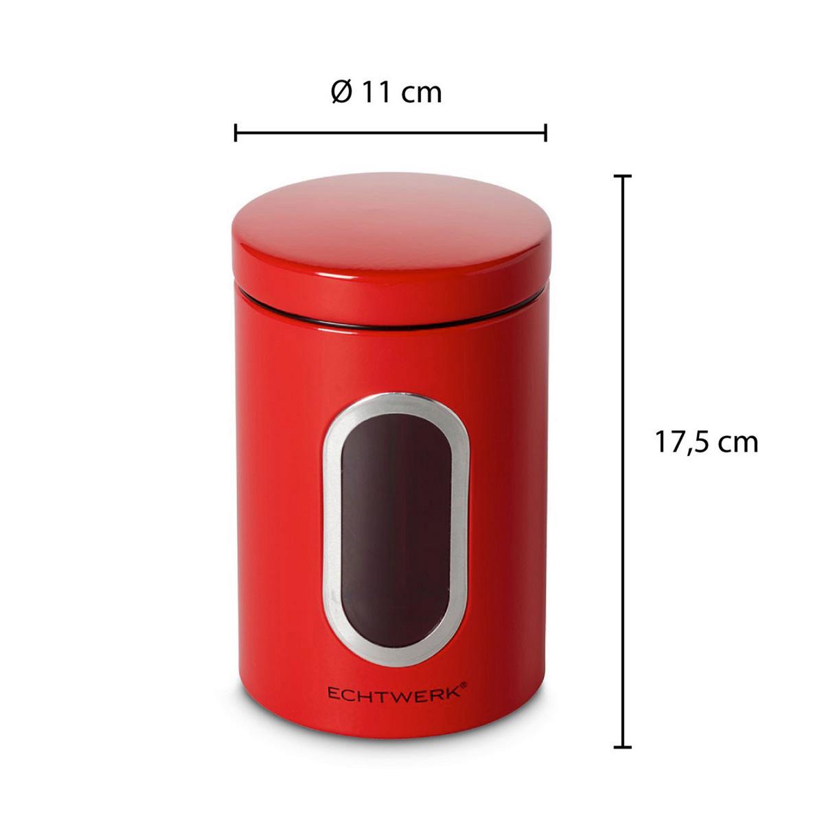 Vorratsdosenset 2-Teilig Rot, B/H: 11x17,5cm - Rot, Basics, Metall (11/17,5cm) - Echtwerk