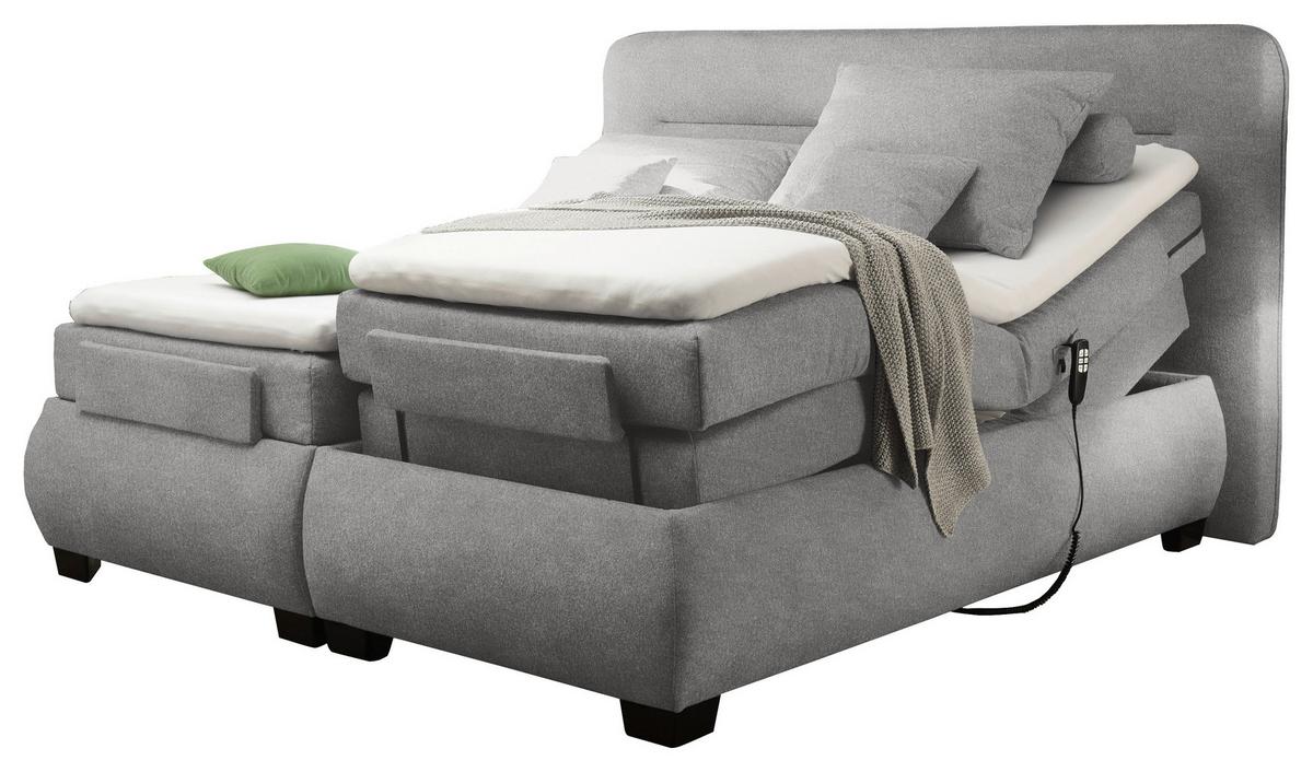 Boxspringbett Mit Topper Verstellbar, 160x200 Evolution - Schlammfarben/Schwarz, KONVENTIONELL, Textil (160/200cm) - MID.YOU