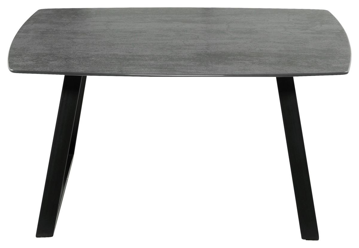 Couchtisch mit Glasplatte Sky Keramikoptik Grau/Schwarz - Anthrazit/Schwarz, MODERN, Glas/Metall (70/40/70cm)