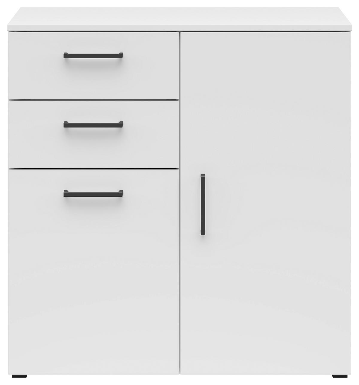 Komód Cabinet - fehér, Modern, faalapú anyag (80/83/40cm)