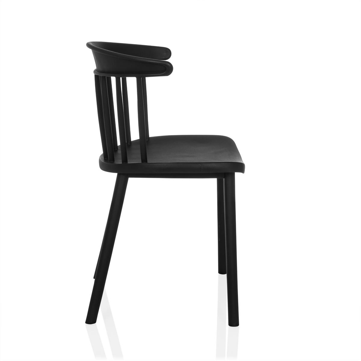 Besucherstuhl Artifo Schwarz B: 53 Cm - Schwarz, MODERN, Kunststoff (53/75/45cm) - MID.YOU