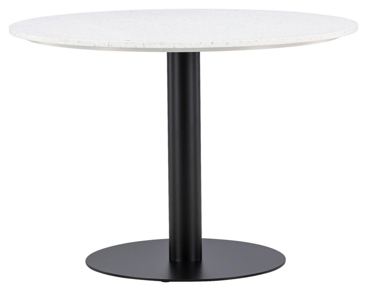 Esstisch Razzia - Schwarz/Weiß, Design, Stein/Metall (106/106/75cm) - Livetastic