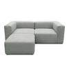 Ecksofa Hellgrau B: 216 Cm - Hellgrau/Schwarz, Design, Textil (216/69/193cm) - MID.YOU