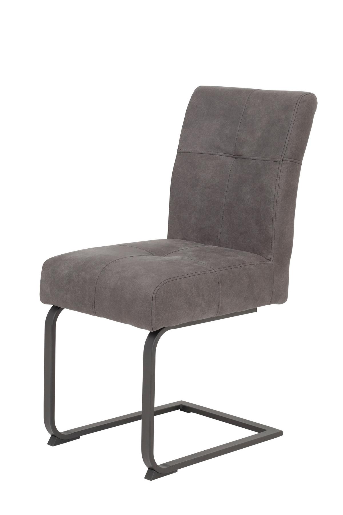 Tischgruppe Luise I G - Alteiche/Anthrazit, MODERN, Holzwerkstoff/Textil (120 - 160/76/80cm) - MID.YOU