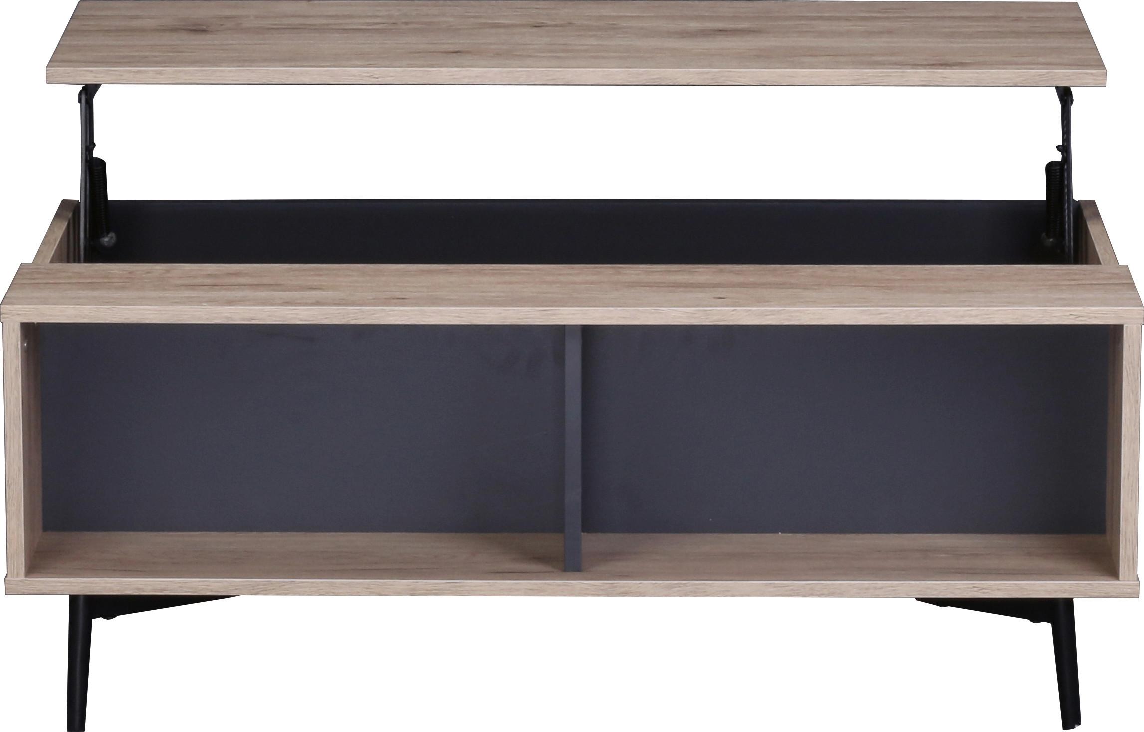 Couchisch Naturfarben B: 58 cm - Anthrazit/Schwarz, Design, Holzwerkstoff/Metall (100/58/39cm) - Livetastic