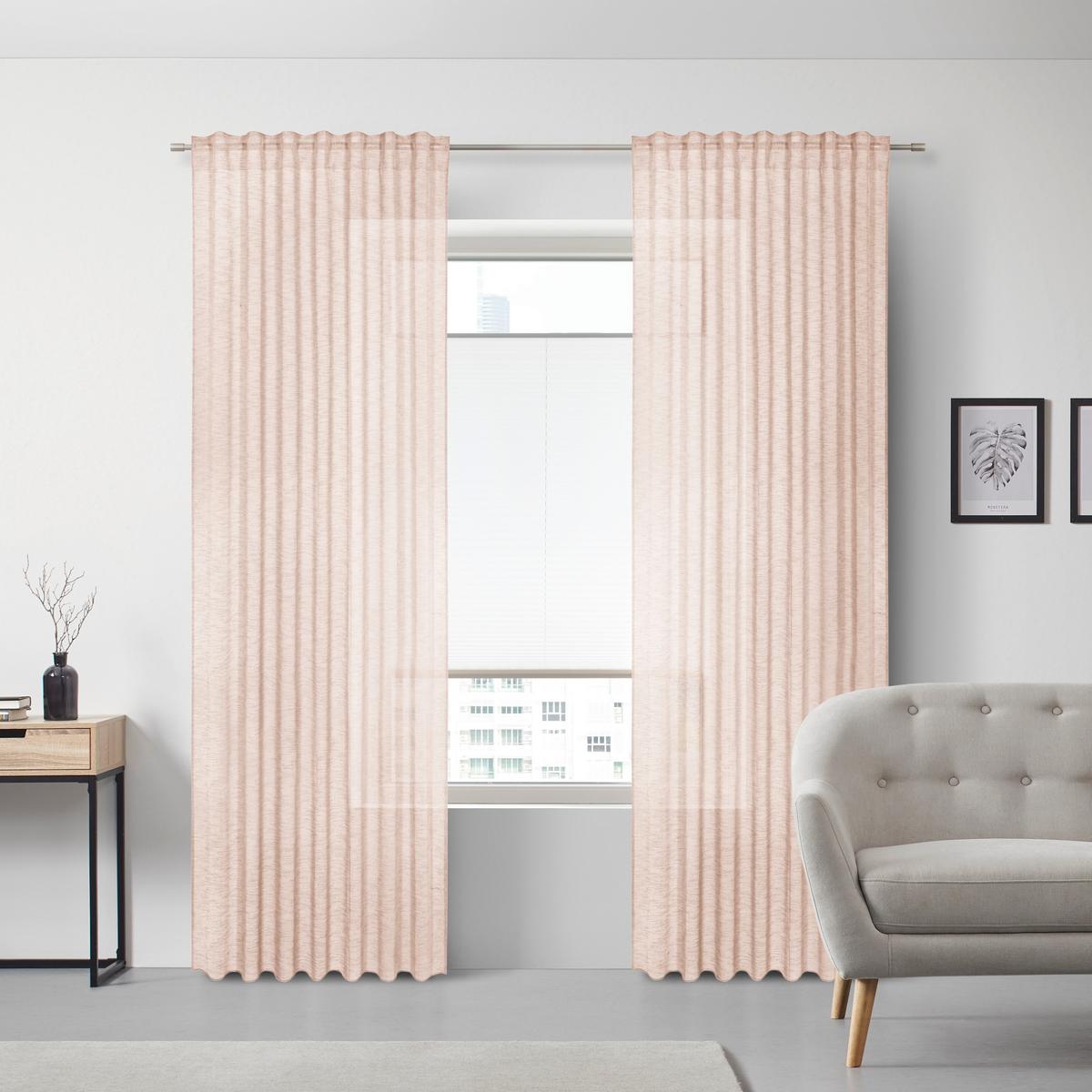 HOTOVÝ ZÁVES Sigrid, 140/245 cm - ružová, Romantik / Landhaus, textil (140/245cm) - Premium Living