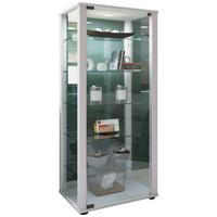 Vitrine Kavisa Weiß B: 50 cm - Schwarz/Weiß, MODERN, Glas/Holzwerkstoff (50/114,5/38cm) - MID.YOU