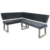 Eckbank Dunkelgrau Hausvik 142,5x187 Cm - Dunkelgrau/Nickelfarben, MODERN, Textil/Metall (142,5/187cm) - MID.YOU
