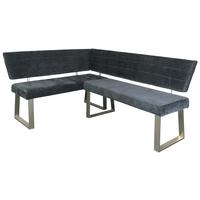Eckbank Dunkelgrau Hausvik 142,5x187 Cm - Dunkelgrau/Nickelfarben, MODERN, Textil/Metall (142,5/187cm) - MID.YOU