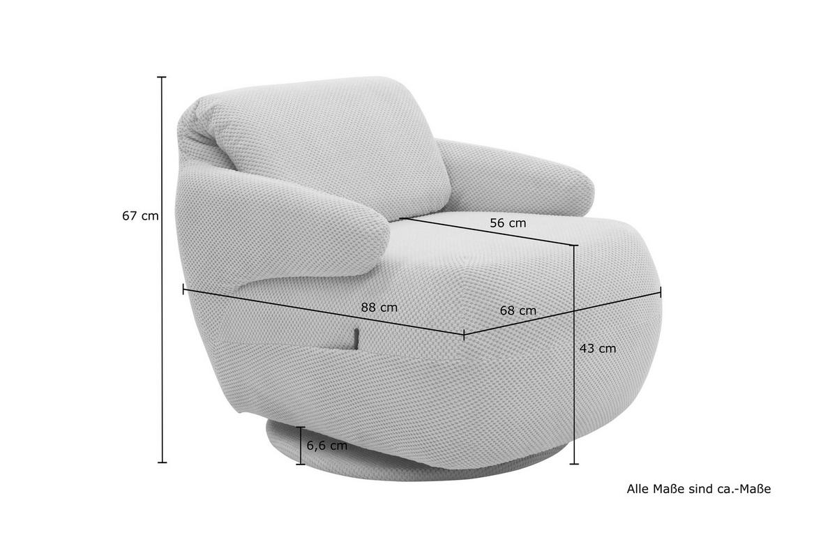 Sessel Hellgrau B: 68 cm - Hellgrau/Schwarz, Design, Textil (68/67/88cm) - MID.YOU