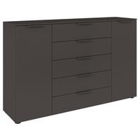 Kommode 160 Cm Flipp Graphitfarben - Schwarz/Graphitfarben, MODERN, Holzwerkstoff (160/100/42cm) - Rauch Möbel