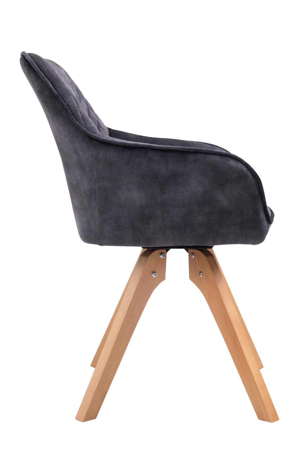 Tischgruppe Grau/Schwarz B: 180 cm - Schwarz/Naturfarben, MODERN, Holz/Holzwerkstoff (180/90/76cm) - Livetastic