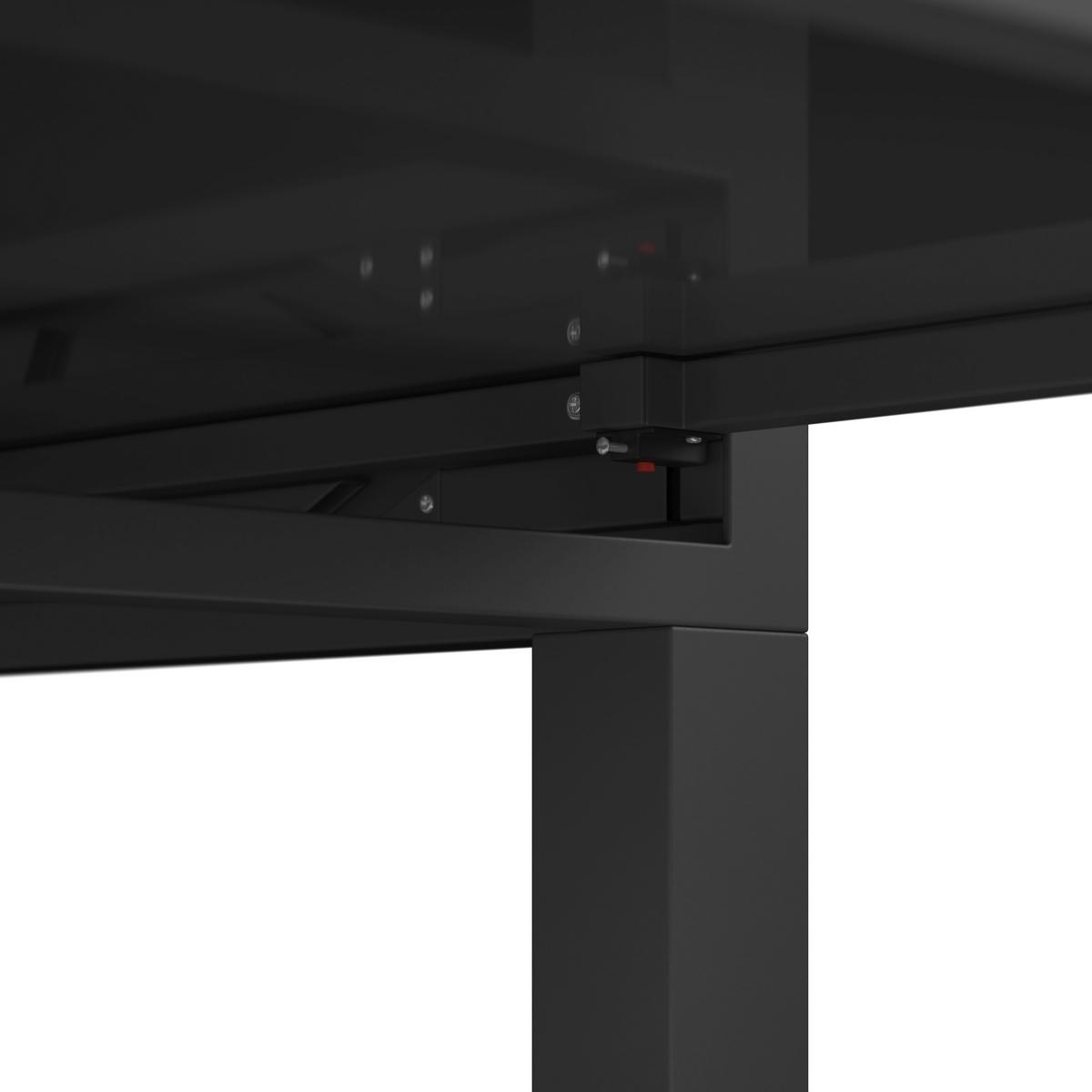 Balkontisch London - Dunkelgrau, MODERN, Glas/Metall (160/75/80cm) - Beldano