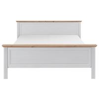 Doppelbett Landhaus-Stil 180x200 Jasmin II Weiß/Eiche - Schwarz/Weiß, LIFESTYLE, Holzwerkstoff (180/200cm)