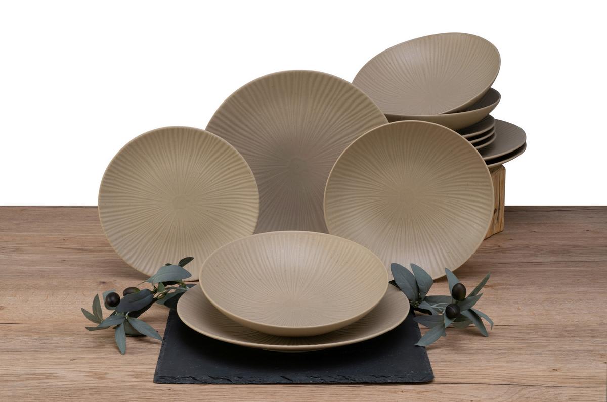 Kombiovaná souprava 12- dílna - pískové barvy, Basics, keramika - Creatable