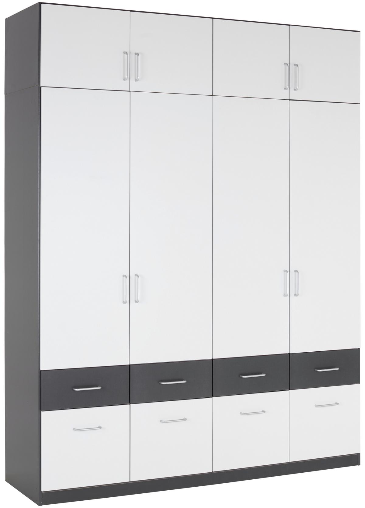 Aufsatzschrank B: 181 cm Aalen Extra Grau/ Weiß - Weiß/Grau, KONVENTIONELL, Holzwerkstoff (181/39/54cm)