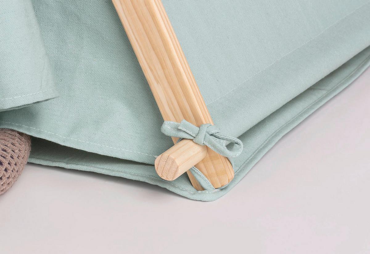 Spielzelt Zelt Yuma - Naturfarben/Hellblau, Basics, Holz/Textil (101/106/131cm)