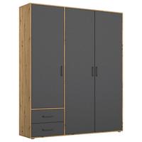 Drehtürenschrank mit Schubladen 140cm Voyager - Eiche Artisan/Grau, MODERN, Holzwerkstoff (140/194/53cm) - Rauch Möbel