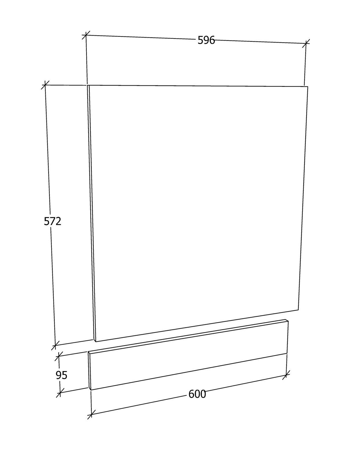 Geschirrspülerfront Esilo Weiß/Eiche Dekor B: 60 cm - Weiß/Sonoma Eiche, KONVENTIONELL, Holzwerkstoff (60/67/2cm) - MID.YOU