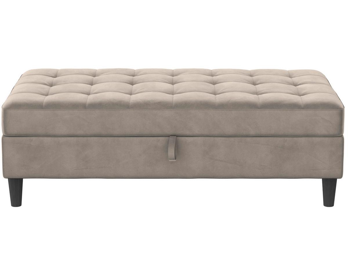 Hocker Palermo Taupe, mit Stauraum - Taupe/Schwarz, Basics, Textil (130/43cm) - Livetastic