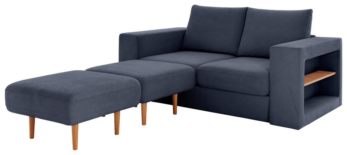 3-sitzer-sofa Looks V-2 - Eichefarben/Dunkelblau, Design, Textil (212/96/107cm) - LOOKS by W.Joop