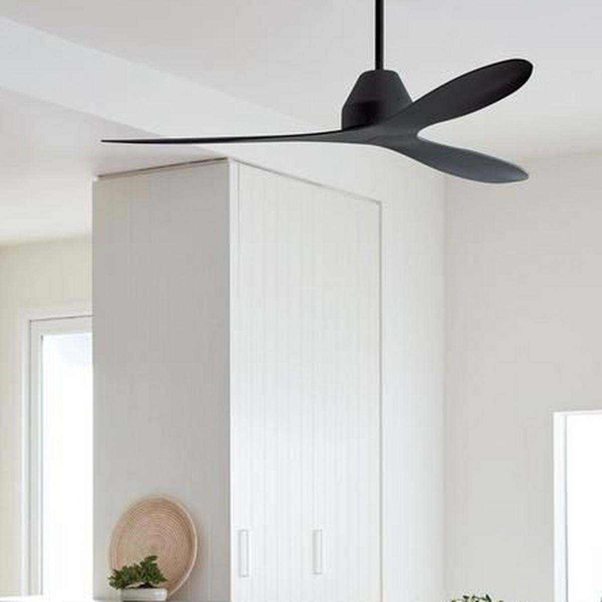 Deckenventilator Whitehaven Schwarz 3 Flügel, Geräuscharm - Schwarz, Basics, Kunststoff (142/27cm)