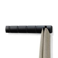 LIŠTA S HÁČIKMI FLIP 5 - čierna, Modern, drevo/plast (51/6/3cm) - Mömax
