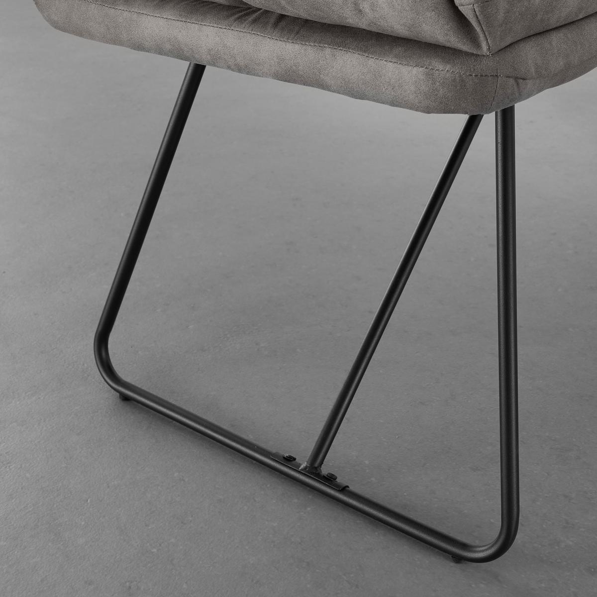 Rohová lavice KONA šedá - šedá/černá, Moderní, kov/dřevo (154/201cm) - P & B