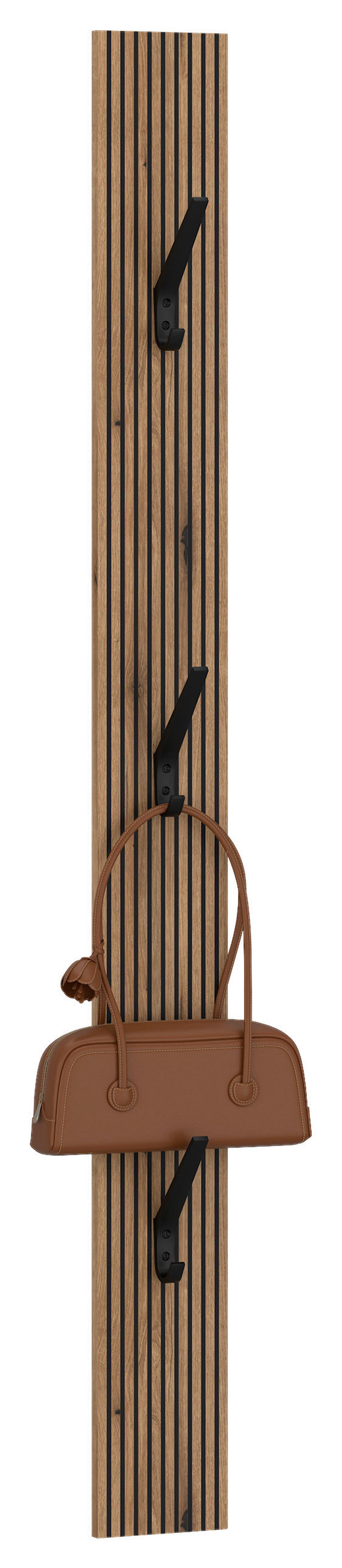 Garderobenpaneel Aladin Stehend & Hängend Montierbar - Eichefarben, MODERN, Holzwerkstoff (14,5/155/1,6cm)