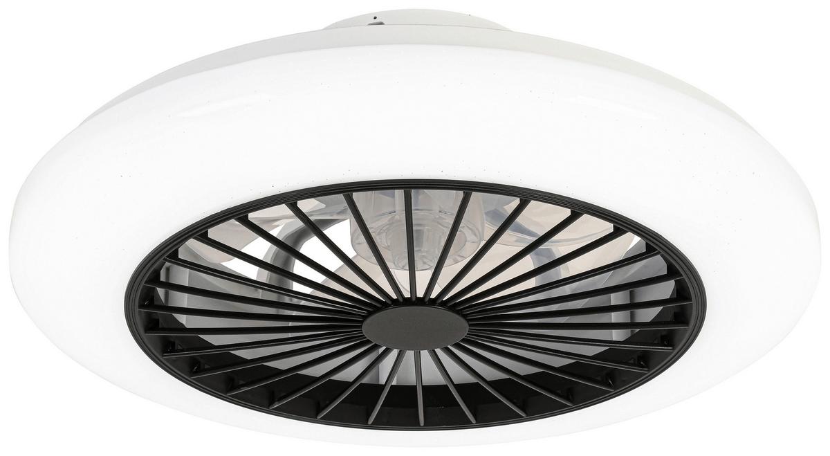 Deckenventilator Pascal Weiß 4 Flügel - Transparent/Schwarz, MODERN, Kunststoff/Metall (50/16cm) - Luca Bessoni