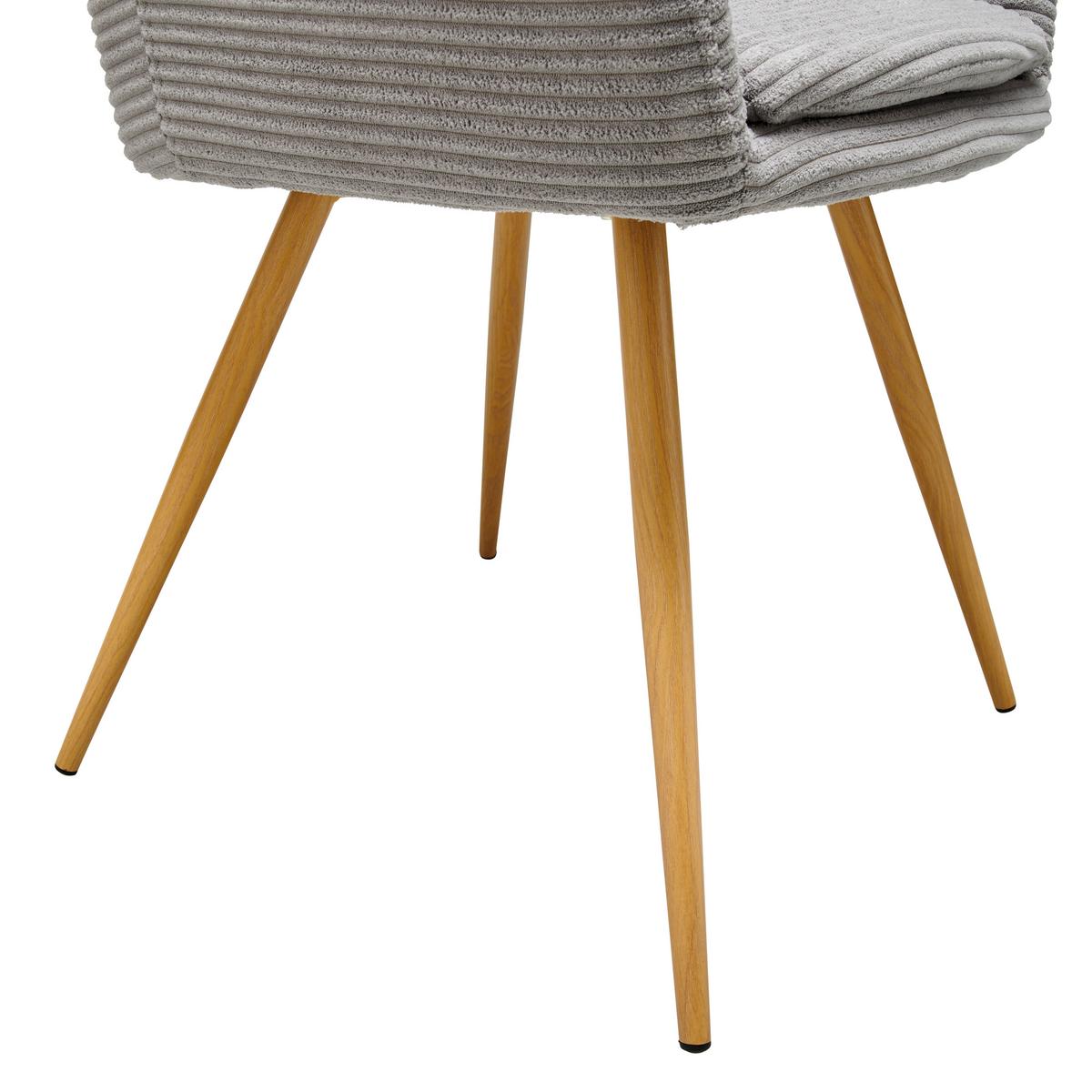 Armlehnstuhl-Set Cardiff - Naturfarben/Grau, LIFESTYLE, Textil/Metall (57/83/62cm) - MID.YOU