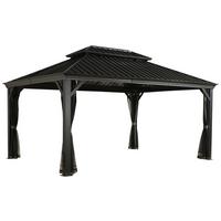 Pavillon Messina 483x363 Cm Wetterfest Gartenpavillon - Anthrazit, Basics, Metall (483/307/363cm)