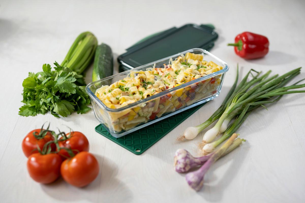 Frischhaltedose Nicer Dicer Ca. 1,8 L Mit Deckel 3--Teilig. - Transparent/Grün, Basics, Glas/Kunststoff (1,8l) - Genius