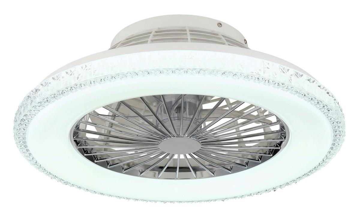 Deckenventilator 03654 - Klar/Chromfarben, Basics, Kunststoff/Metall (50/17,5cm) - Globo