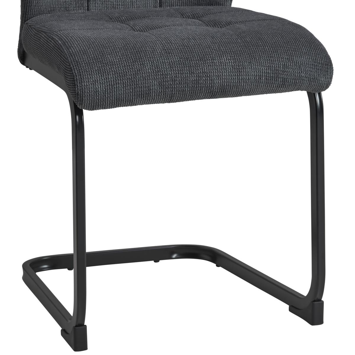Schwingstuhl Chesterfield - Anthrazit/Schwarz, LIFESTYLE, Textil/Metall (44/96/59cm) - MID.YOU