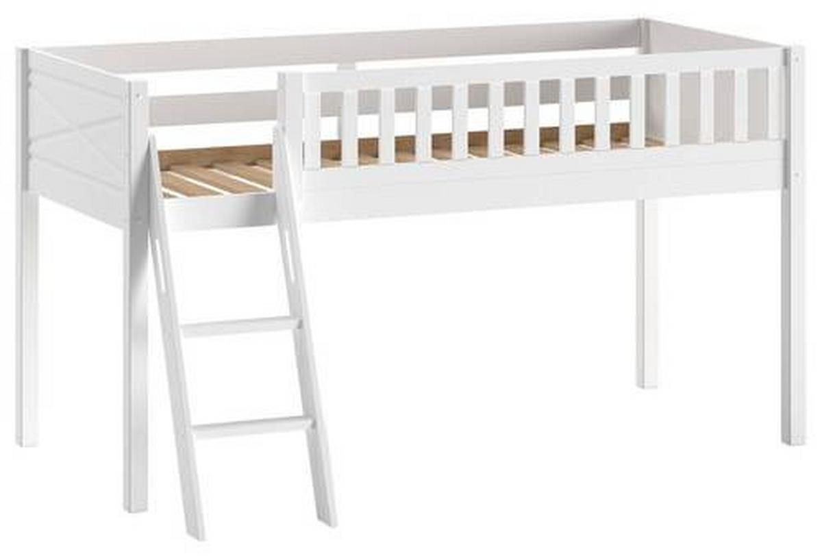 Spielbett Scott - Weiß/Naturfarben, ROMANTIK / LANDHAUS, Holz (90/200cm) - MID.YOU