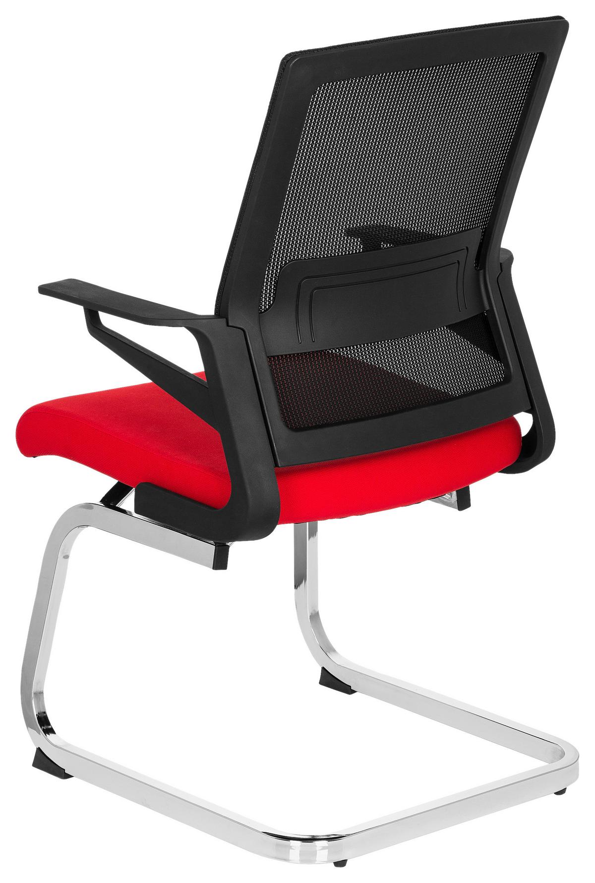 Besucherstuhl Inventor V Rot/Schwarz - Chromfarben/Rot, MODERN, Kunststoff/Textil (59/95/54cm) - MID.YOU