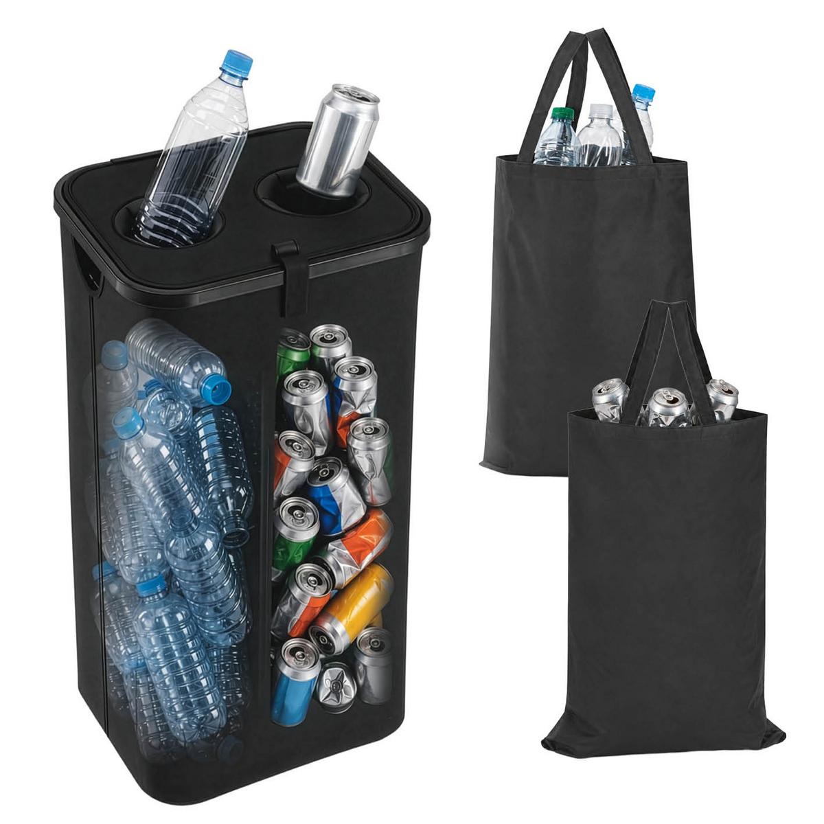 FLASCHENSAMMLER EASYMAXX - Schwarz, Basics, Naturmaterialien/Kunststoff (40/32,5/72cm) - EASYMAXX