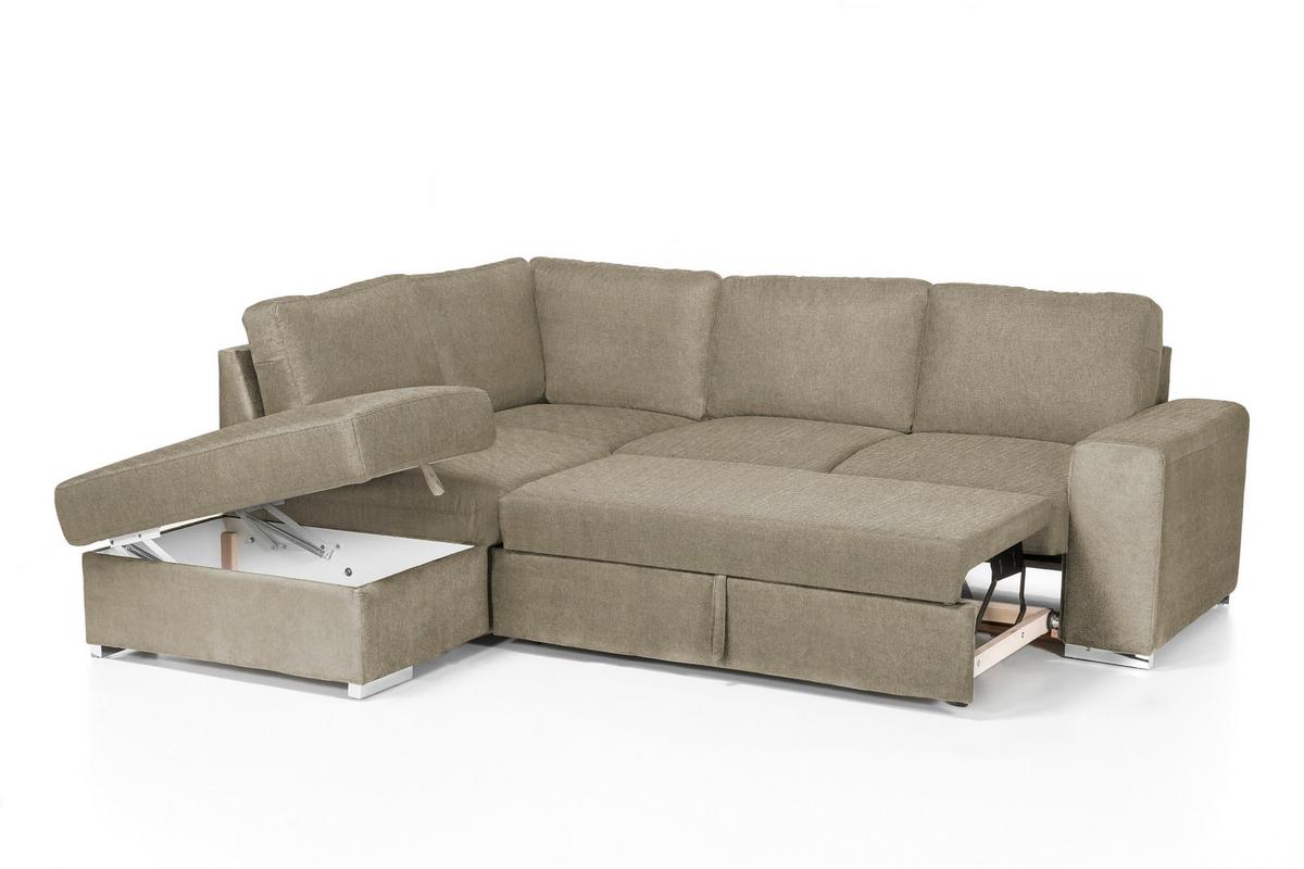 ROHOVÁ SEDAČKA EDDI - cappuccino/barvy chromu, Konvenční, kov/textil (213/248cm) - MID.YOU