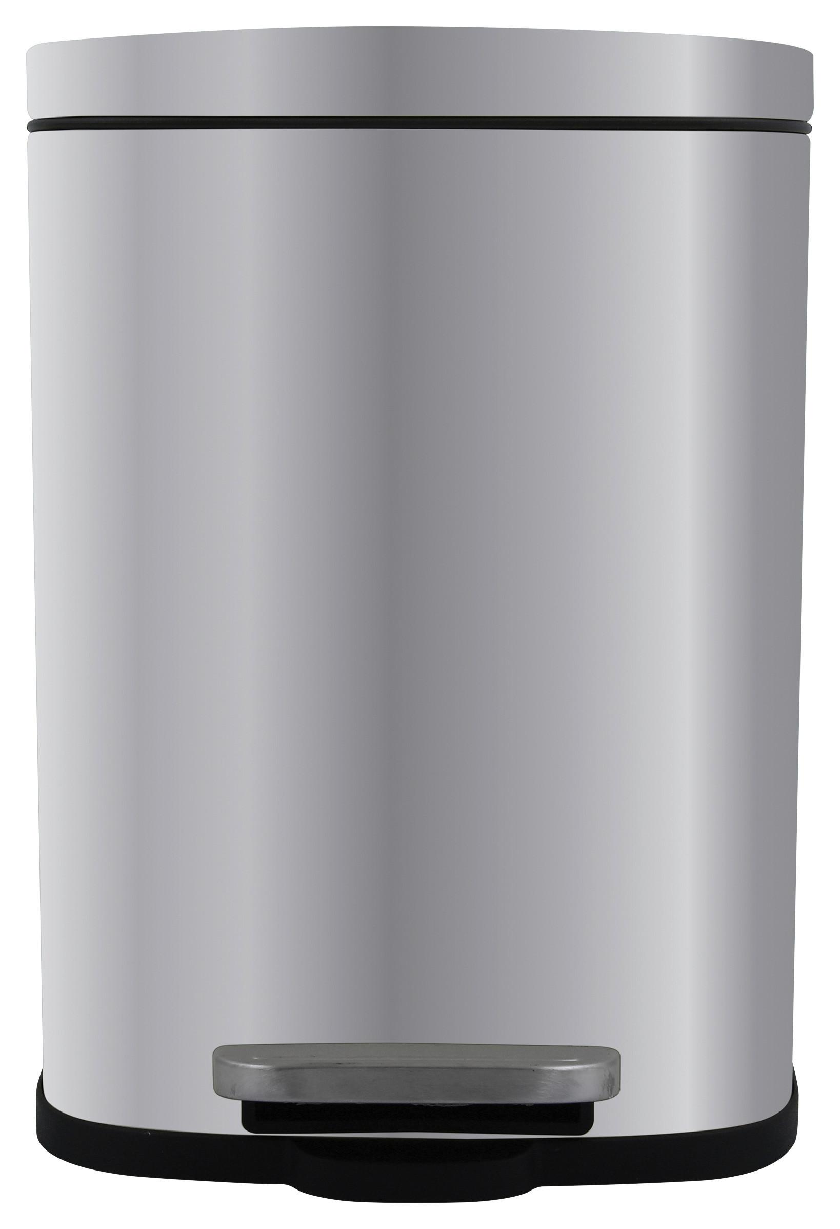 Treteimer Akira 12l Silber Metall Lbh: 28x19,3x37,9 Cm - Silberfarben/Schwarz, Basics, Kunststoff/Metall (28,0/19,3/37,9cm) - Spirella