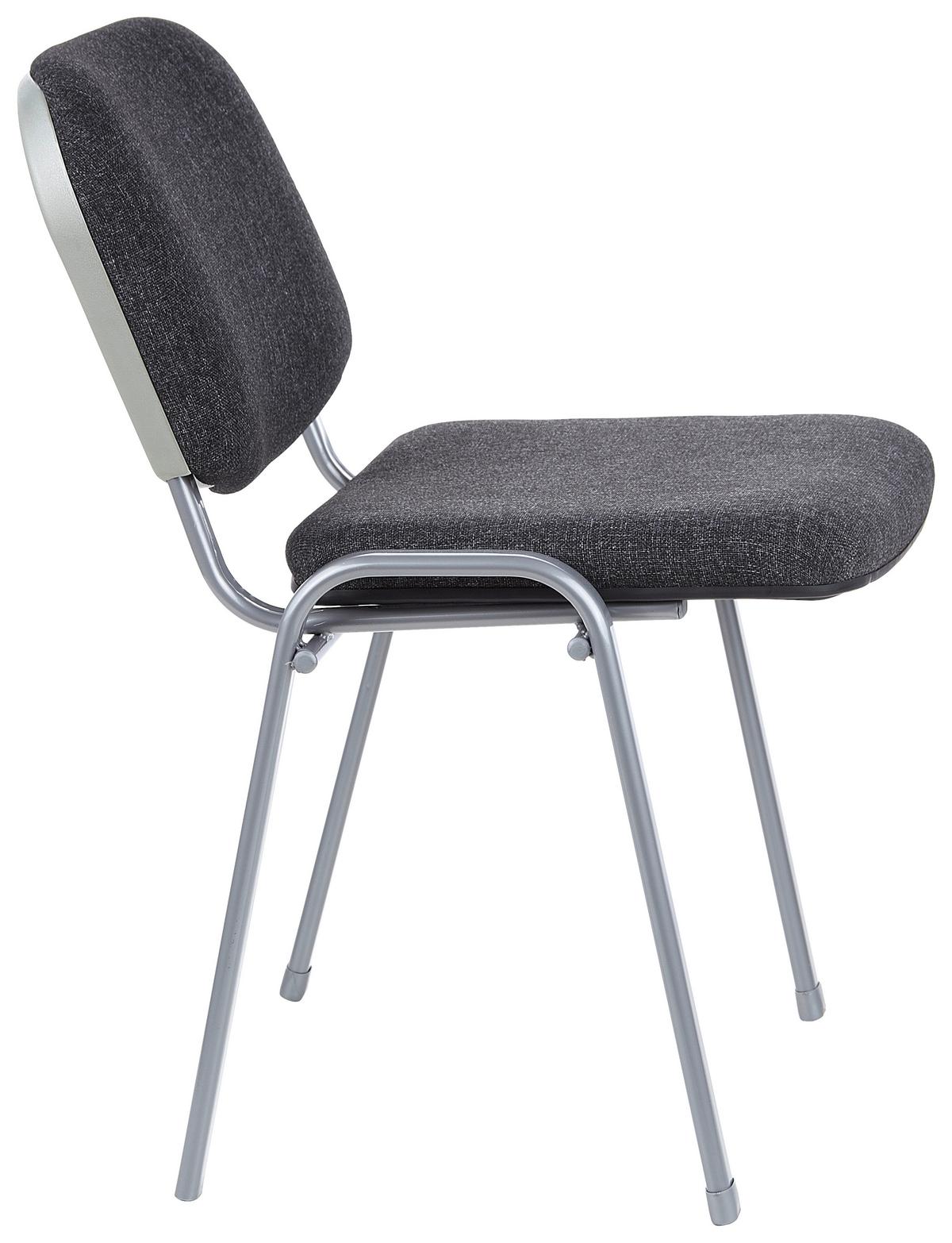 Besucherstuhl Xt 600 Stapelbar Anthrazit Bis 100 Kg - Anthrazit/Silberfarben, Basics, Textil/Metall (58/84/48cm) - MID.YOU