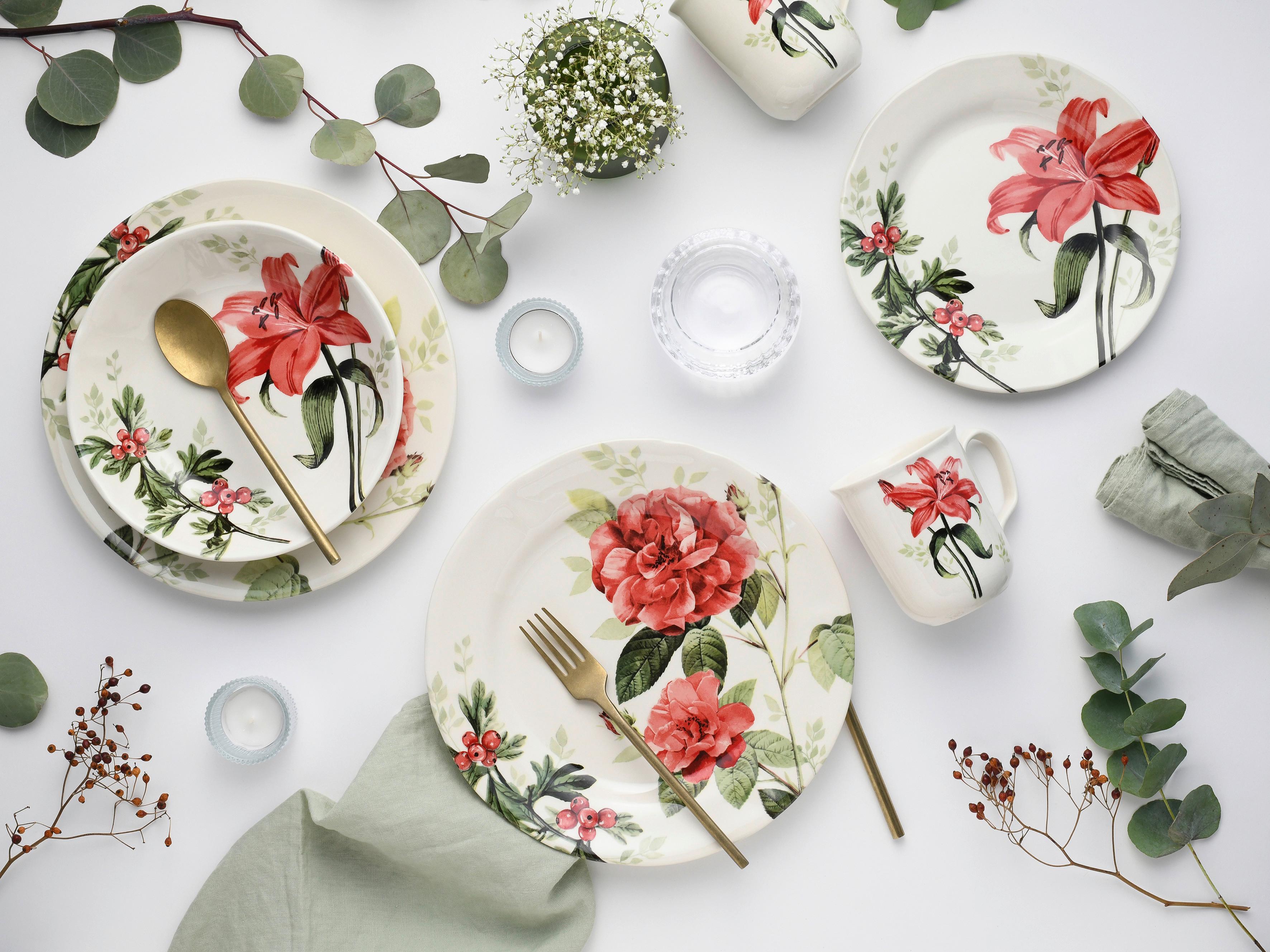 Kombiservice Keramik 4 Personen Geschirr Set - Multicolor, Keramik - Creatable