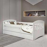 KINDER-/JUNIORBETT Classic Weiß 80x140cm - Birkefarben/Weiß, MODERN, Holz/Holzwerkstoff (80/140cm) - MID.YOU