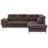 Ecksofa Mit Schlaffunktion Und Bettkasten Gisele Braun - Chromfarben/Dunkelbraun, KONVENTIONELL, Textil (256/209cm) - Livetastic