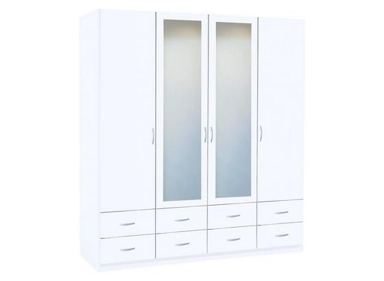 Kleiderschrank Champ B:181cm Alpinweiß Dekor/ Glas - Weiß, Design, Glas/Holzwerkstoff (181/197/54cm) - Carryhome Kleiderschrank Champ B:181cm Alpinweiß Dekor/ Glas - Weiß, Design, Glas/Holzwerkstoff (181/197/54cm) - Carryhome